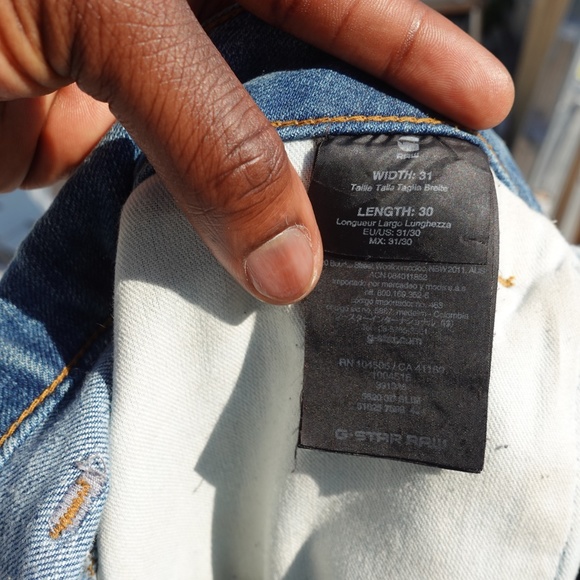 G star Raw 5620 3D Slim Light jeans with yellow Accents 31W x 30L - Picture 5 of 5